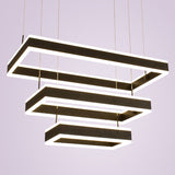 Minimalist Tiered Rectangle Led Chandelier In Black For Living Rooms 3 /