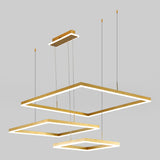 Contemporary Layered Rhombus Chandelier Pendant Light - Acrylic Led Hanging Lighting For Living Room