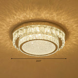 Modern Crystal Led Flush Ceiling Light With Sleek Geometric Design Clear / 23.5 Round