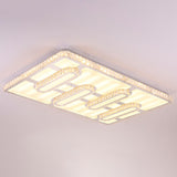 Minimalist Clear Led Flush Mounted Crystal Ceiling Light For Parlor