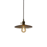 Vintage Single-Bulb Cognac Glass Cone Shade Pendant Lamp For Restaurant Lighting