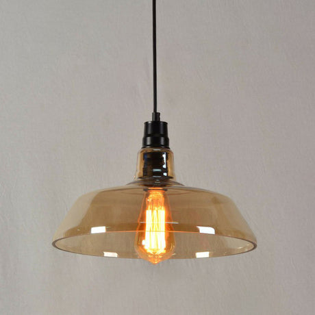 Vintage Style Glass Hanging Lamp - Single-Bulb Pendant For Restaurants Amber