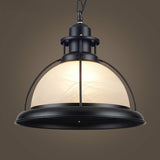 Retro-Style White Glass Half-Globe Pendant Ceiling Light - 1 Head Dining Room Lighting