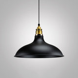 Industrial Geometric Metal Pendant Light With Black Finish And Single Bulb / A