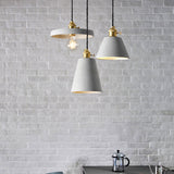 Nordic Grey Horn Shaped Ceiling Pendant Light With Cement Shade