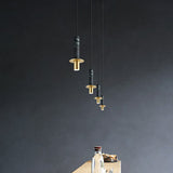 Postmodern Marble Pendant Light For Dining Room With Led Down Lighting