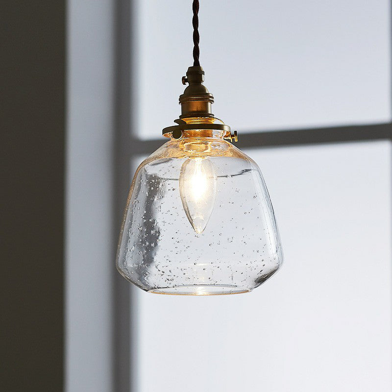 Vintage Glass Pendant Lamp With Single-Bulb: Restaurant Lighting