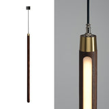Minimalist Wooden Led Pendant Light - Pole Shaped Bedside Lamp Coffee