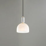 White Small Pendant Lighting: Modern Minimalist 1-Light Marble Hanging Light For Bedroom / C