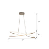 Artistic Aluminum Twist Led Chandelier Pendant Light For Dining Table White / 39.5
