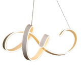 Modern Aluminum Led Ceiling Chandelier: White Twisted Hanging Light For Restaurants