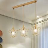 Nordic Metal Cluster Pendant Light With 3 Wire Frame Heads For Dining Room Ceiling