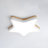 Kids Star Led Ceiling Lamp In Yellow-White - Acrylic Flush Mount Fixture For Bedrooms Yellow / 21.5