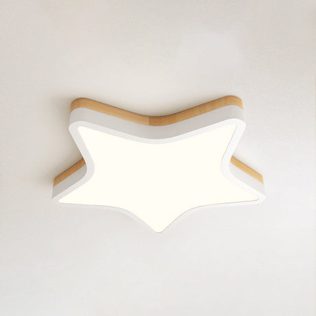 Kids Star Led Ceiling Lamp In Yellow-White - Acrylic Flush Mount Fixture For Bedrooms Yellow / 18