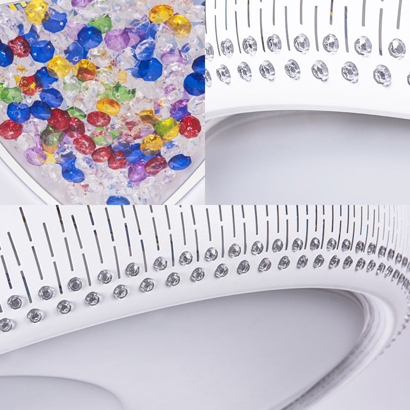 Modern Acrylic Led Flush Mount Ceiling Light - White 23/31 Wide