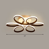 Modern Led Black Floral Metal Flush Light For Bedroom Ceiling / 23 Third Gear