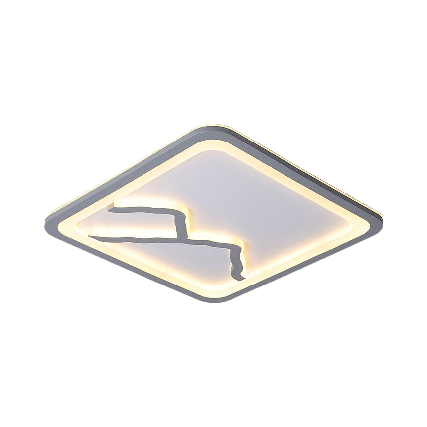 Contemporary Led Acrylic Flush Mount Light In White/Warm - Square/Rectangle 19.5/23.5/35.5 Wide