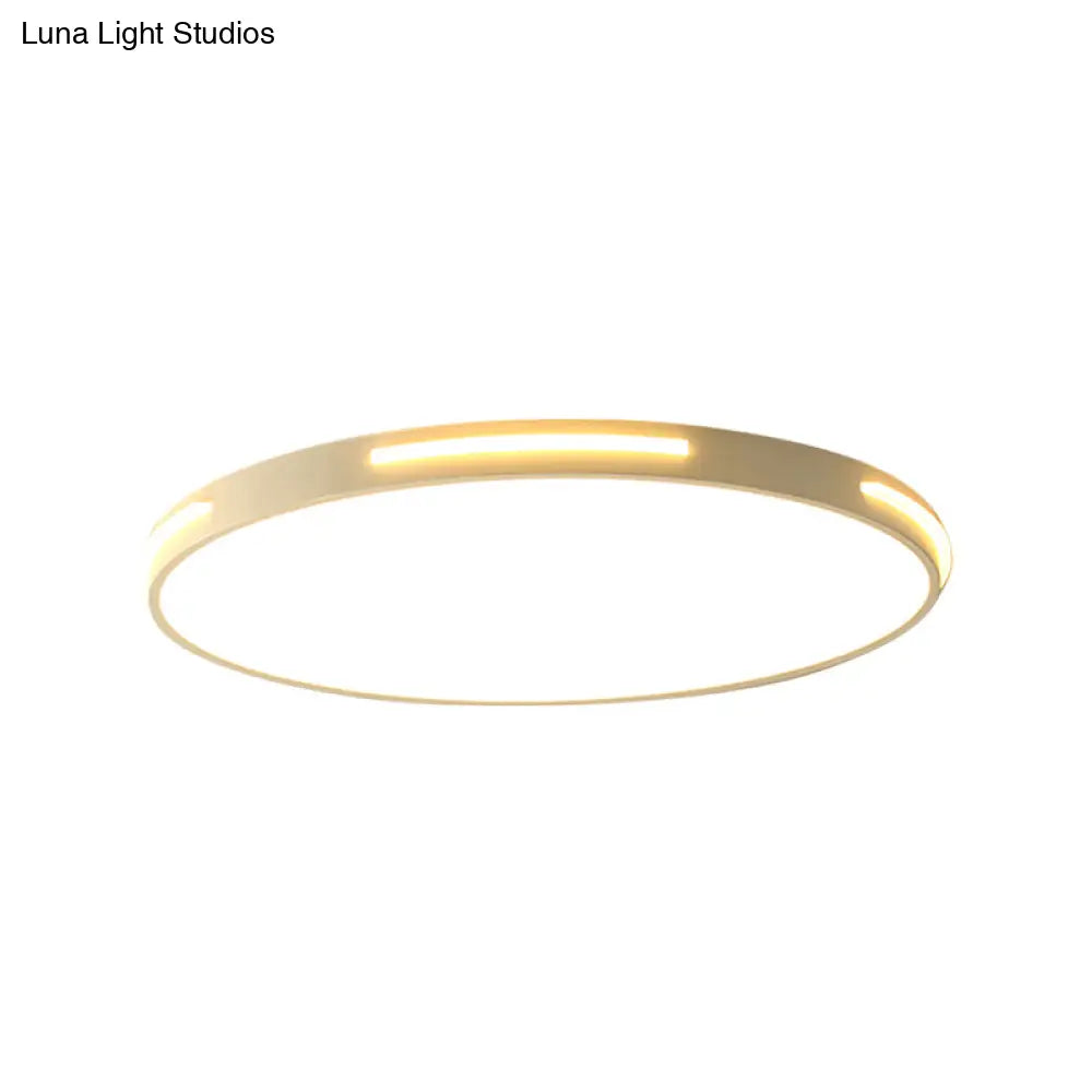 23’/27’ Dia Led Acrylic Ceiling Light Fixture In Simple Style White Thin Round Flush Lamp With