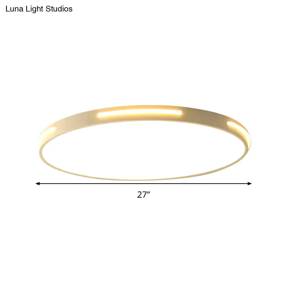 23’/27’ Dia Led Acrylic Ceiling Light Fixture In Simple Style White Thin Round Flush Lamp With