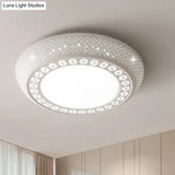 23/35 W Flush Mount Led Ceiling Light: Simple Cutout Design Acrylic White Bedroom Lighting In