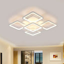23.5’/27’ Led Bedroom Ceiling Light Semi Flush Mount Fixture With Acrylic Shade In Warm/White