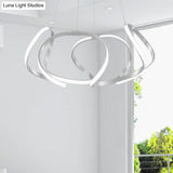 23.5/31.5 Chrome/Gold Strip Chandelier Led Hanging Lamp - Postmodern Acrylic Kit In Warm/White Light