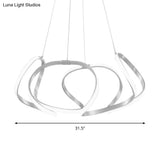 23.5/31.5 Chrome/Gold Strip Chandelier Led Hanging Lamp - Postmodern Acrylic Kit In Warm/White Light