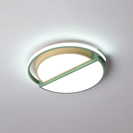 Round Led Flush Ceiling Light - Nordic Acrylic Mount For Bedroom Green / 16.5 White