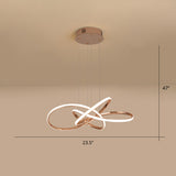 Modern Twisting Pendant Chandelier With Led Lighting And Acrylic Shade Gold