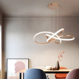 Modern Twisting Pendant Chandelier With Led Lighting And Acrylic Shade