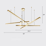 Sleek Metal Led Chandelier For Living Room Ceiling 5 / Gold Warm