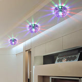 Modern Led Flush Mount Ceiling Light With Clear Crystal Floral Design - Ideal For Corridors / Multi