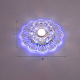 Minimalist Crystal Led Flush Mount Ceiling Light With Floral Design - Ideal For Foyer Clear Lamp /