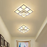 Modern Ultra-Thin Clear Crystal Flushmount Ceiling Spotlight For Corridor
