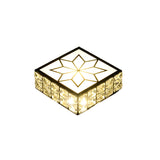 Minimalist Black Led Flush Mount Light With Inlaid Crystal For Corridor Ceiling Lighting