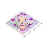 Contemporary Clear Led Crystal Ceiling Lamp For Hallway - Flower Square Flush Mount