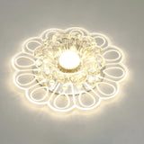 Flower Shape Crystal Flush Mount Ceiling Light Fixture With Led Modern Aisle Lighting Clear / H