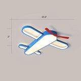 Led Plane Flush Mount Ceiling Light - Kids Style Acrylic Blue / 25.5 Warm