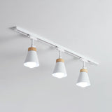 Nordic Style Cone Metal Shade Spotlight Track Light - Living Room Semi Flush Mount Lamp 3 / White