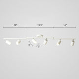 Nordic Style Tubular Metal Flush Mount 6-Light Ceiling Spotlight For Living Room White
