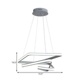 Contemporary Led Grey Spiral Pendant Chandelier - Dining Room Ceiling Lamp In White/Warm Light