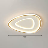 Sleek Gold Teardrop Led Ceiling Light Flush Mount - Simplicity & Style / 16.5 Remote Control