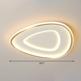 Sleek Gold Teardrop Led Ceiling Light Flush Mount - Simplicity & Style / 20.5 Warm