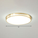 Minimalist Geometric Metal Flush Mounted Led Ceiling Light With Mesh Side Gold / Small Round