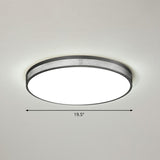 Minimalist Geometric Metal Flush Mounted Led Ceiling Light With Mesh Side Black / Large Round