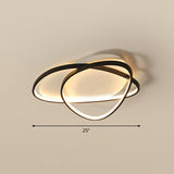 Black Metal Led Flush Ceiling Lamp With Simple Pebblestone Shape - Ideal For Hotel Lighting / 25