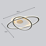 Modern Oval Flush Mount Led Ceiling Light Fixture For Bedroom Black / 16.5 Third Gear