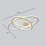 Modern Oval Flush Mount Led Ceiling Light Fixture For Bedroom Grey / 20.5(53Cm) Warm
