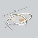 Modern Oval Flush Mount Led Ceiling Light Fixture For Bedroom Grey / 20.5(53Cm) Remote Control