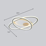 Modern Oval Flush Mount Led Ceiling Light Fixture For Bedroom Grey / 16.5 Third Gear